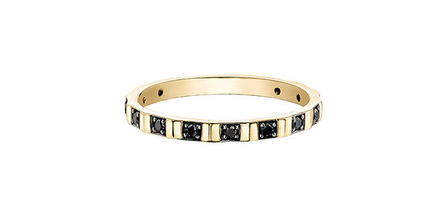 0.15 ct T.W. Black Diamond Gold Ring Stack