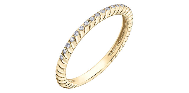 0.09 ct T.W. Diamond Yellow Gold Ring Stack