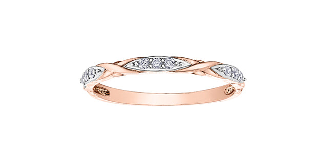 0.09 ct T.W. Diamond Rose Gold Ring Stack