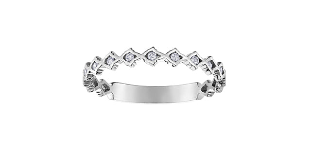 0.07 ct T.W. Diamond White Gold Ring Stack