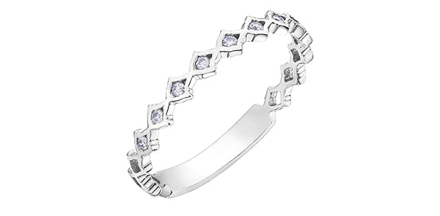 0.07 ct T.W. Diamond White Gold Ring Stack