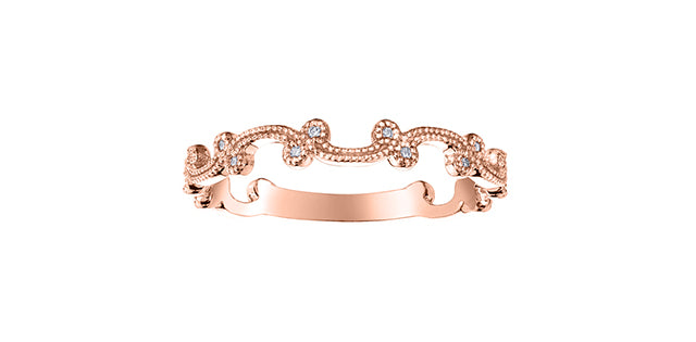 0.05 ct T.W. Diamond Rose Gold Ring Stack