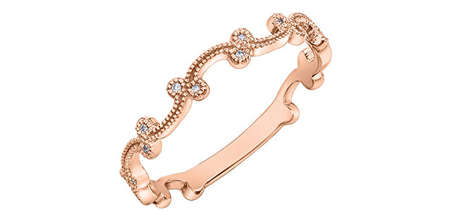 0.05 ct T.W. Diamond Rose Gold Ring Stack