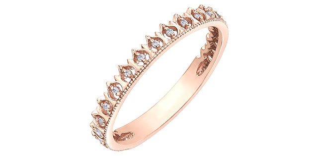 0.04 ct T.W. Diamond Rose Gold Ring Stack