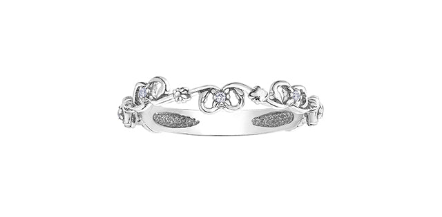 0.03 ct T.W. Diamond White Gold Ring Stack