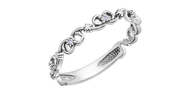 0.03 ct T.W. Diamond White Gold Ring Stack