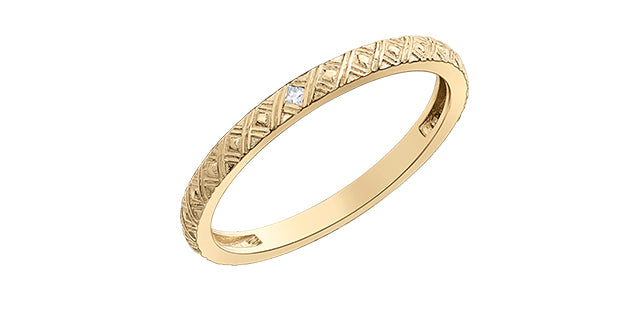 Diamond Accent Yellow Gold Ring Stack