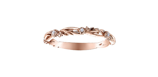 0.03 ct T.W. Diamond Rose Gold Ring Stack