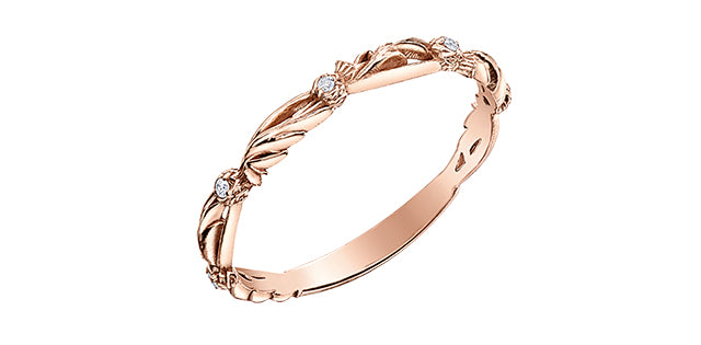 0.03 ct T.W. Diamond Rose Gold Ring Stack