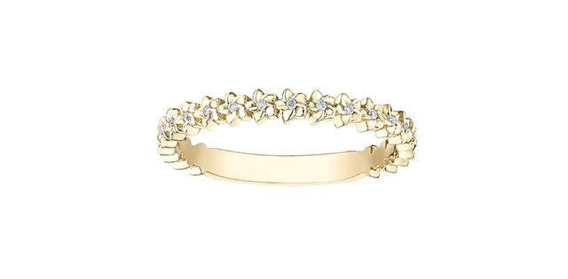 0.03 ct T.W. Diamond Yellow Gold Ring Stack