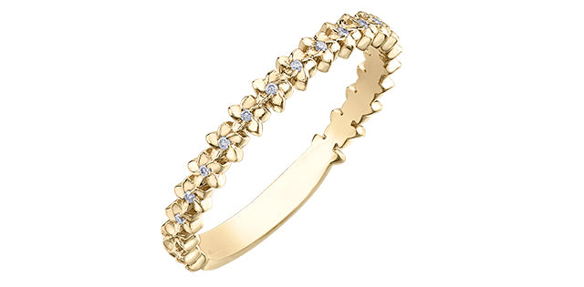 0.03 ct T.W. Diamond Yellow Gold Ring Stack