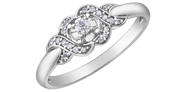 0.12 ct T.W. Intertwined White Gold Ladies Ring