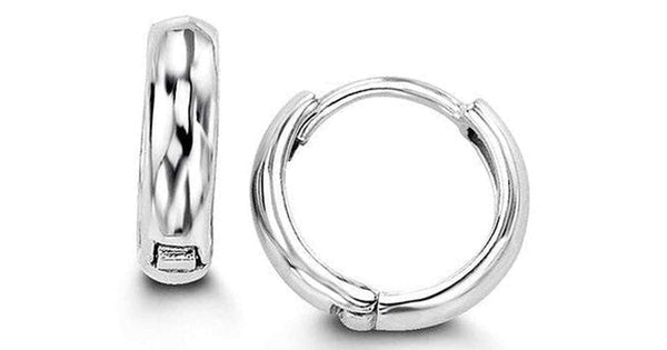 4x11mm Shiny Polish Round Silver Huggies