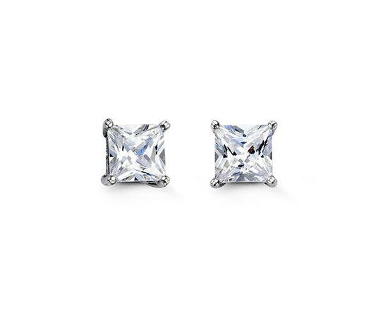 6mm Silver Square Studs