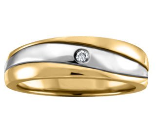 0.03 ct T.W. Yellow & White Gold Wedding Band