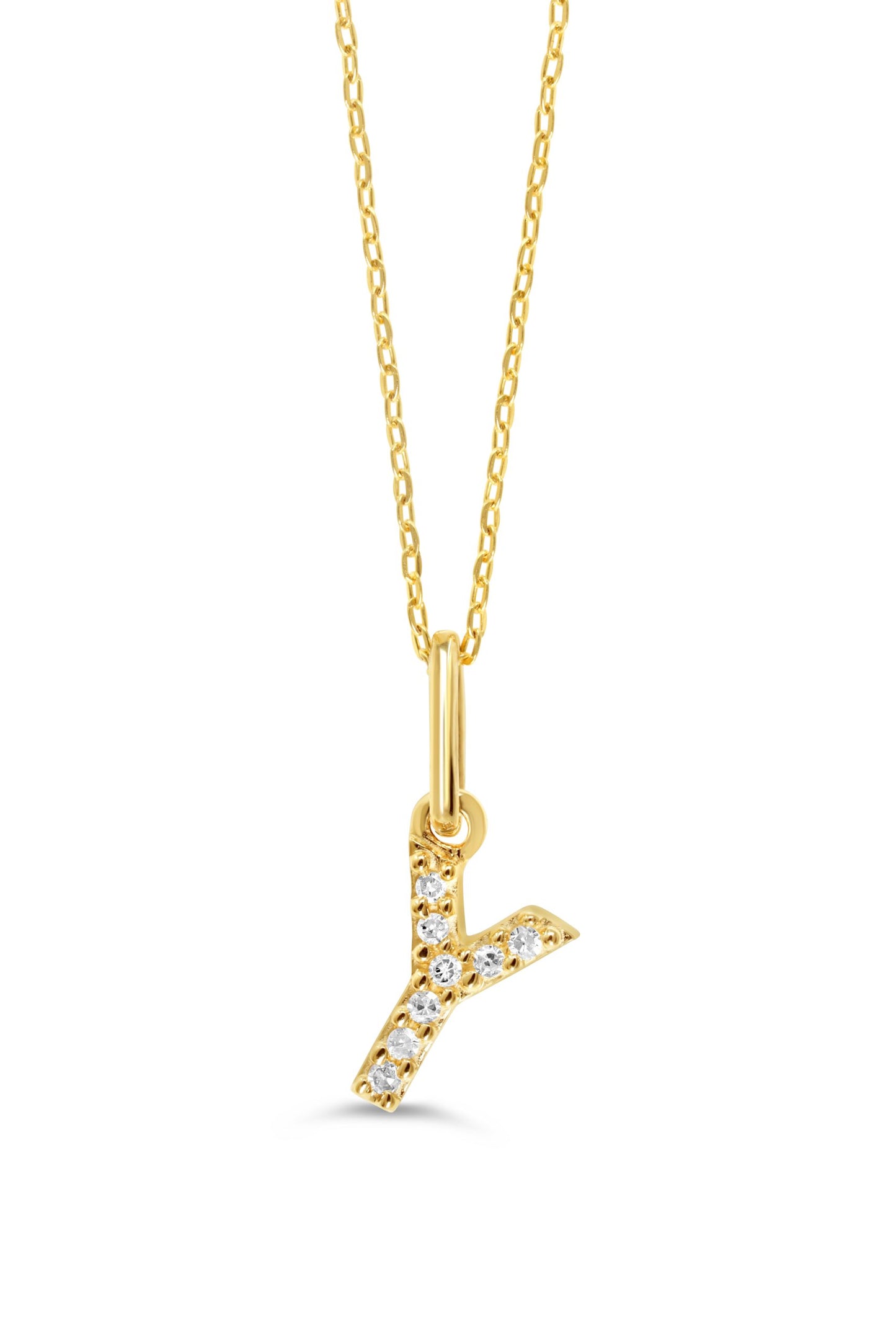 0.05 ct T.W. Diamonds "W" Initial Pendant in 10K Yellow Gold