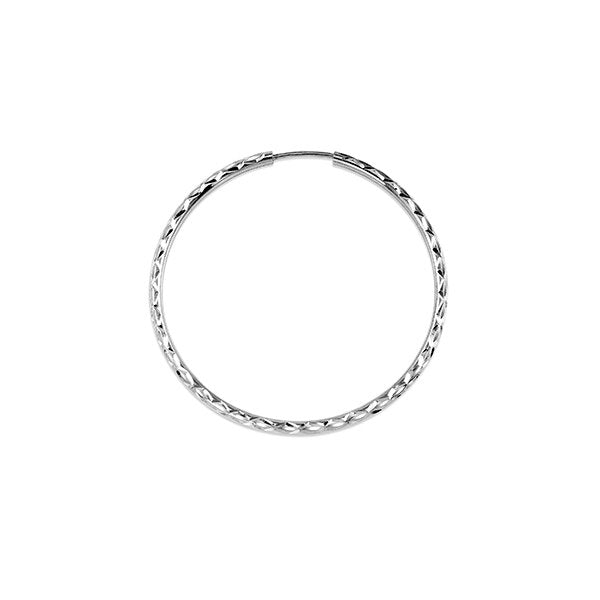 30mm Diamond Cut White Gold Dazzles