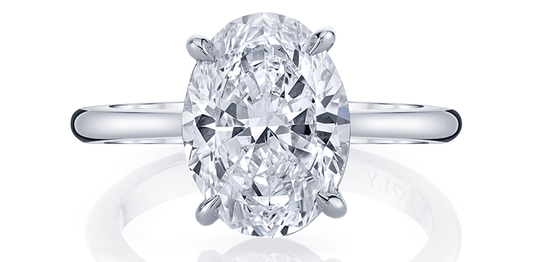 1.50 ct T.W.-14K White Gold Lab Oval Diamond Solitaire Engagement Ring-