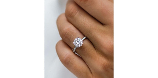 2.23 ct T.W.-14K White Gold Round Diamond Accent Engagement Ring-