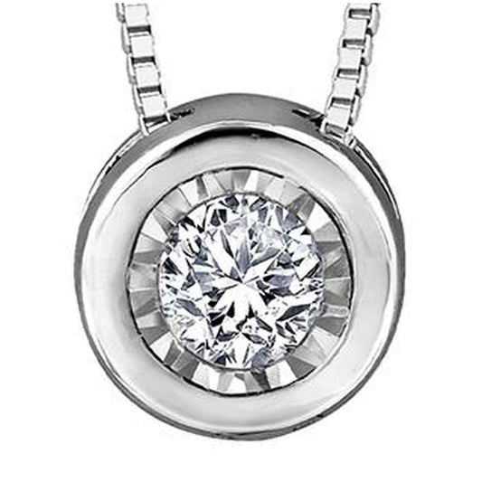 10K White Gold Diamond (0.02 ct. T.W.) Bezel Necklace