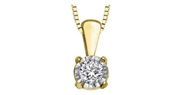 10K White Gold Solitaire Diamond (0.04 ct. T.W.) Necklace