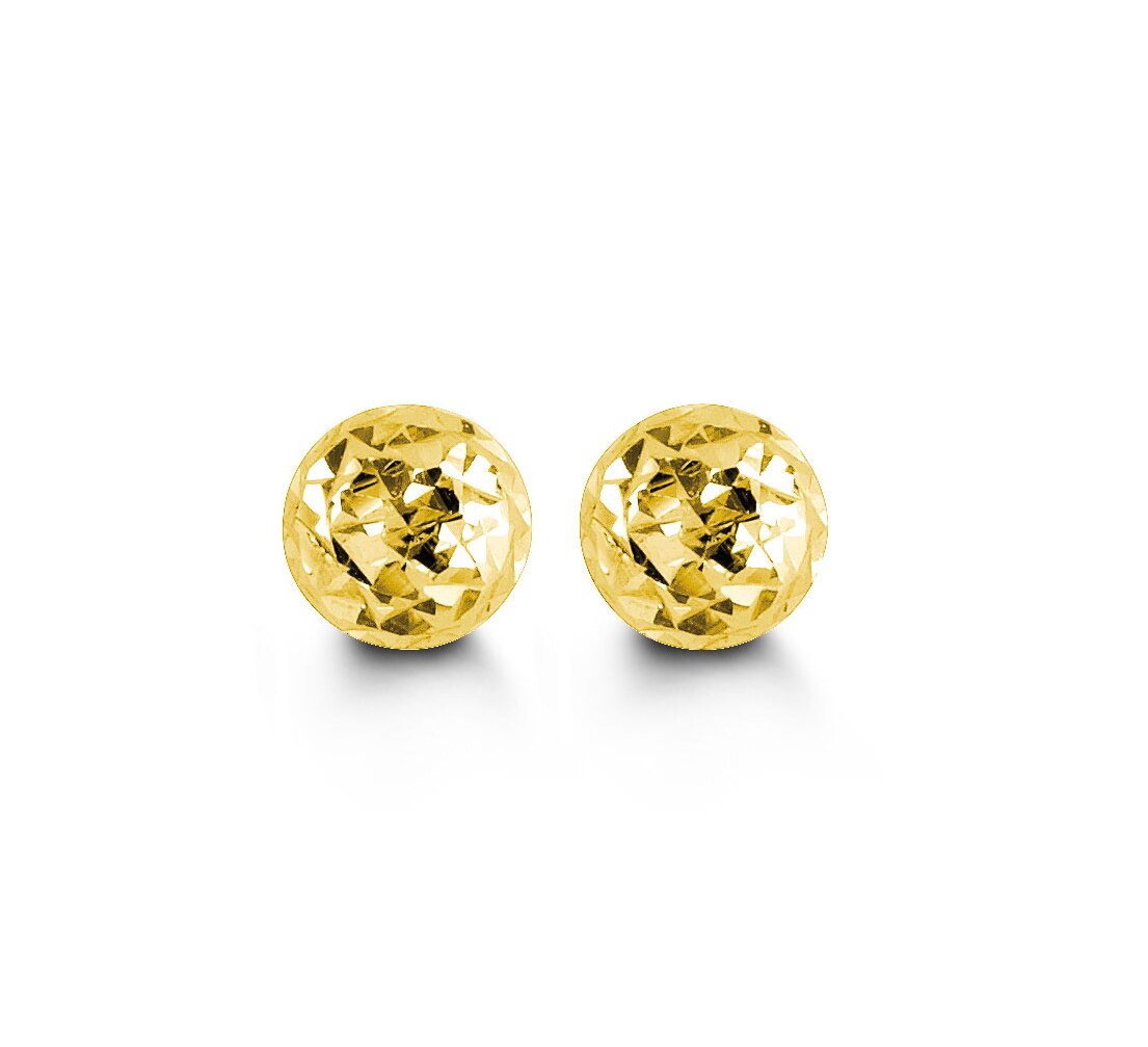 5mm Diamond Cut Ball Studs in Gold