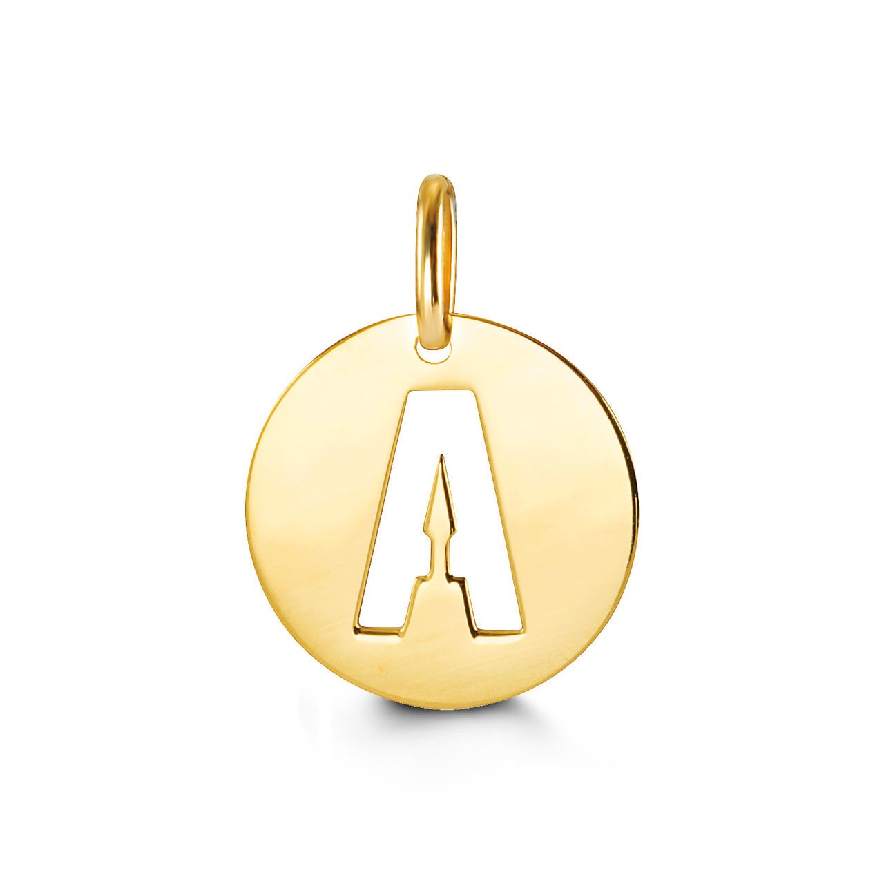 Letter "A" Pendant Yellow Gold