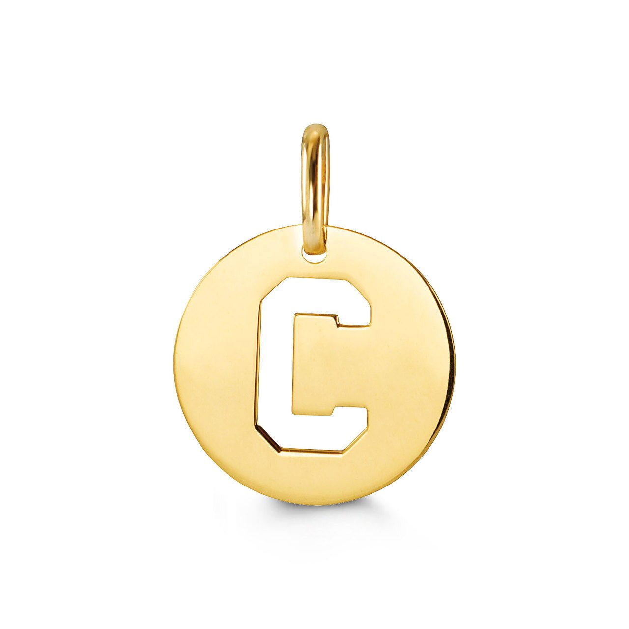 Letter "C" Pendant Yellow Gold
