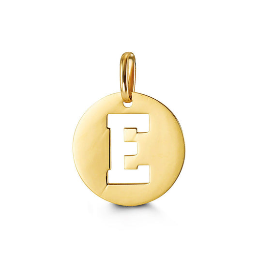 Letter "E" Pendant in Yellow Gold