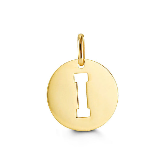Letter "I" Pendant in Yellow Gold