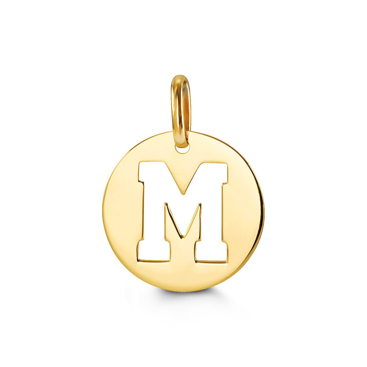 Letter "M" Pendant Yellow Gold