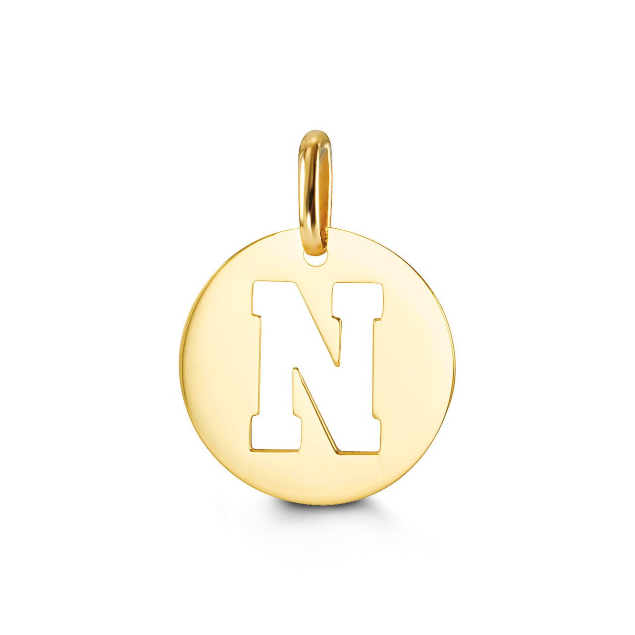 Letter "N" Pendant Yellow Gold