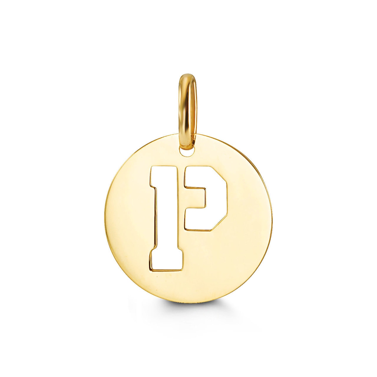 Letter "P" Pendant in Yellow Gold