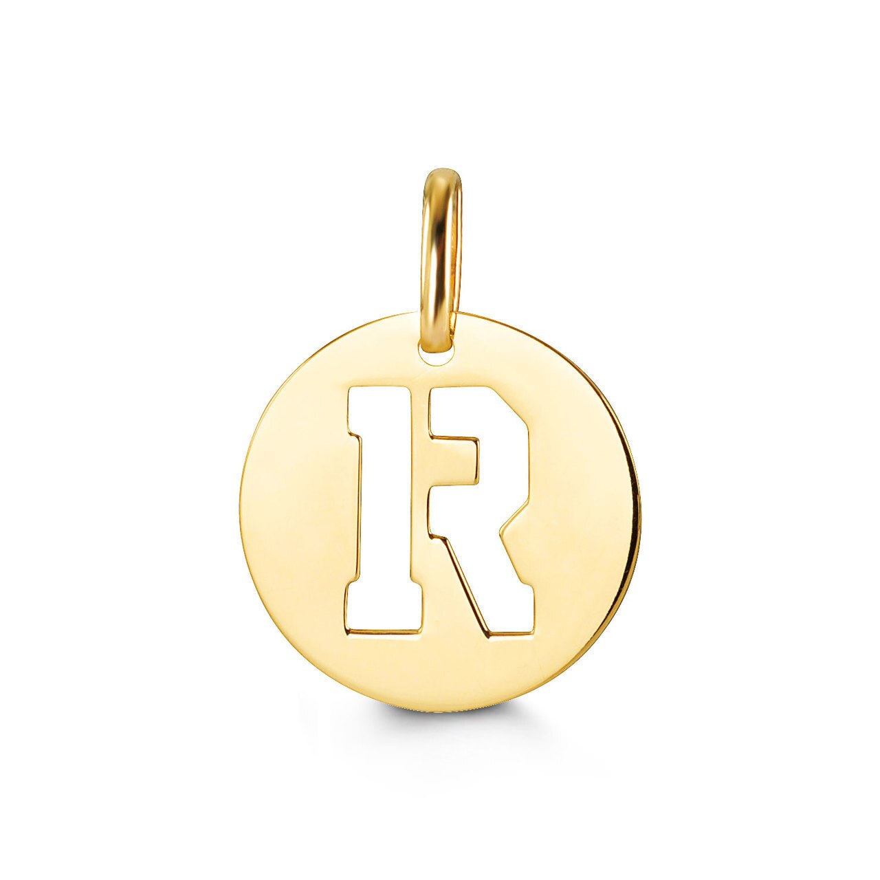 Letter "R" Pendant Yellow Gold