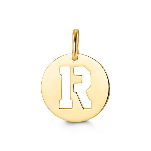 Letter "R" Pendant in Yellow Gold