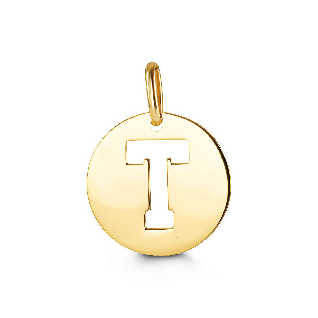 Letter "T" Pendant Yellow Gold