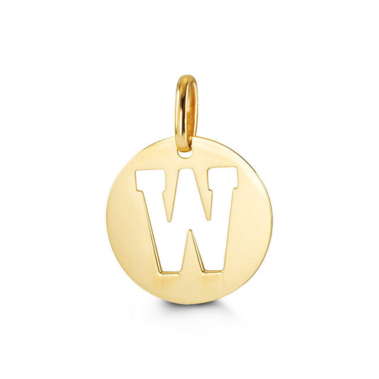 Letter "W" Pendant in Yellow Gold