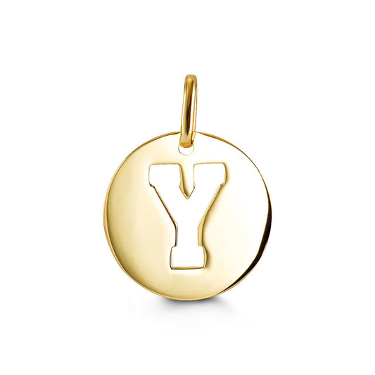 Letter "Y" Pendant in Yellow Gold