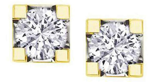 10K Yellow Gold Canadian Diamond (0.18 ct T.W.) 4 Claw Studs
