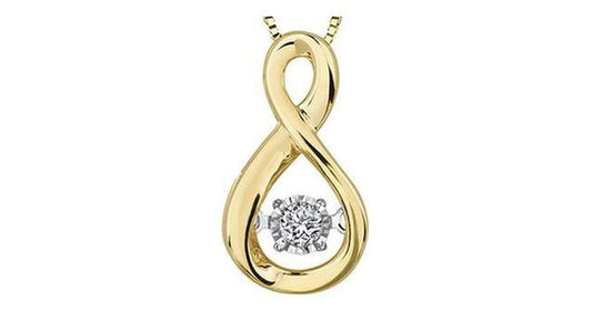 10K Yellow & White Gold Pulse Diamond (0.02 ct. T.W.) Infinity Necklace