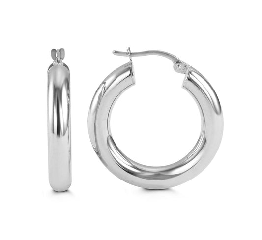 24mm White Gold Classic Hoops