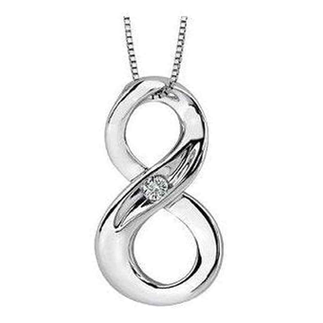 Sterling Silver Canadian Diamond (0.06 ct T.W.) Infinity Necklace