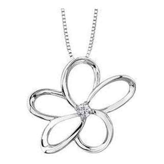 Sterling Silver Canadian Diamond (0.11 ct T.W.)  Necklace