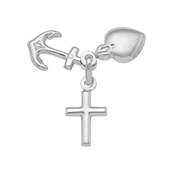 10K White Gold Faith Charm Pendant