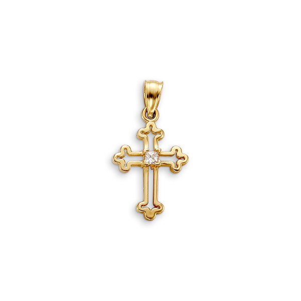 10K Gold Faith Charm Pendant (Model BEL