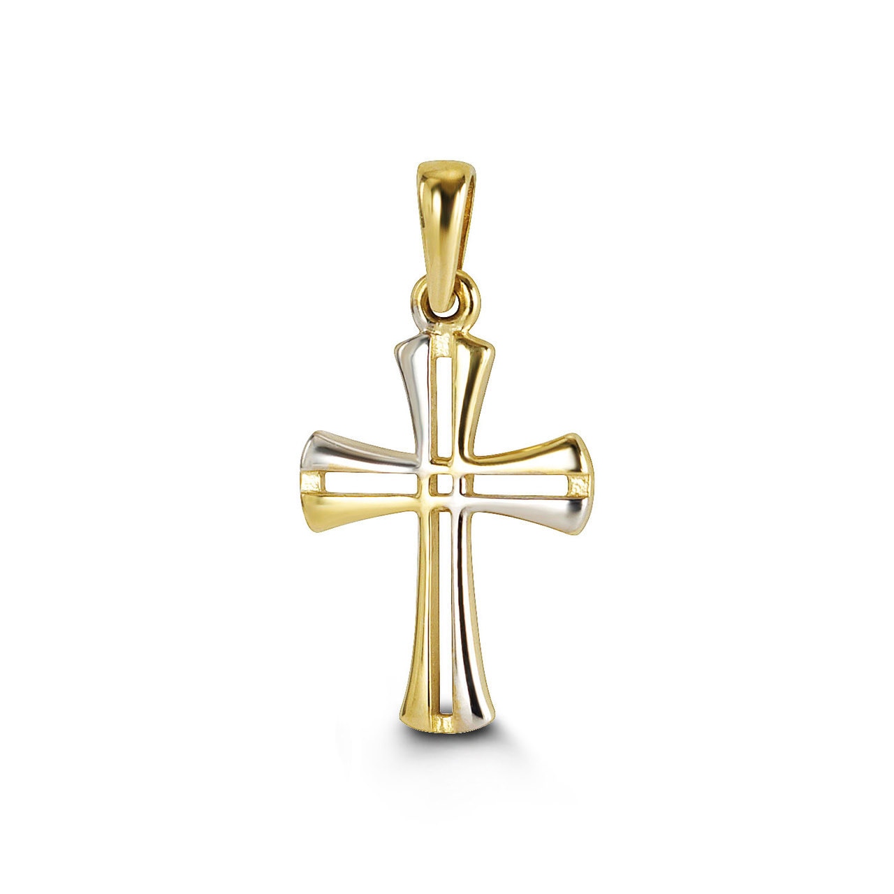 10K Two Tone Gold Faith Charm Pendant (Model BEL-3130A)