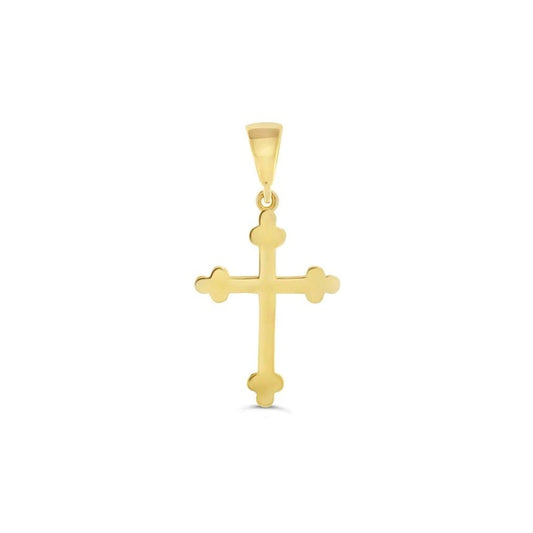 10K Yellow Gold Cross with CZs