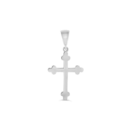 10KT White Gold Cross with CZs