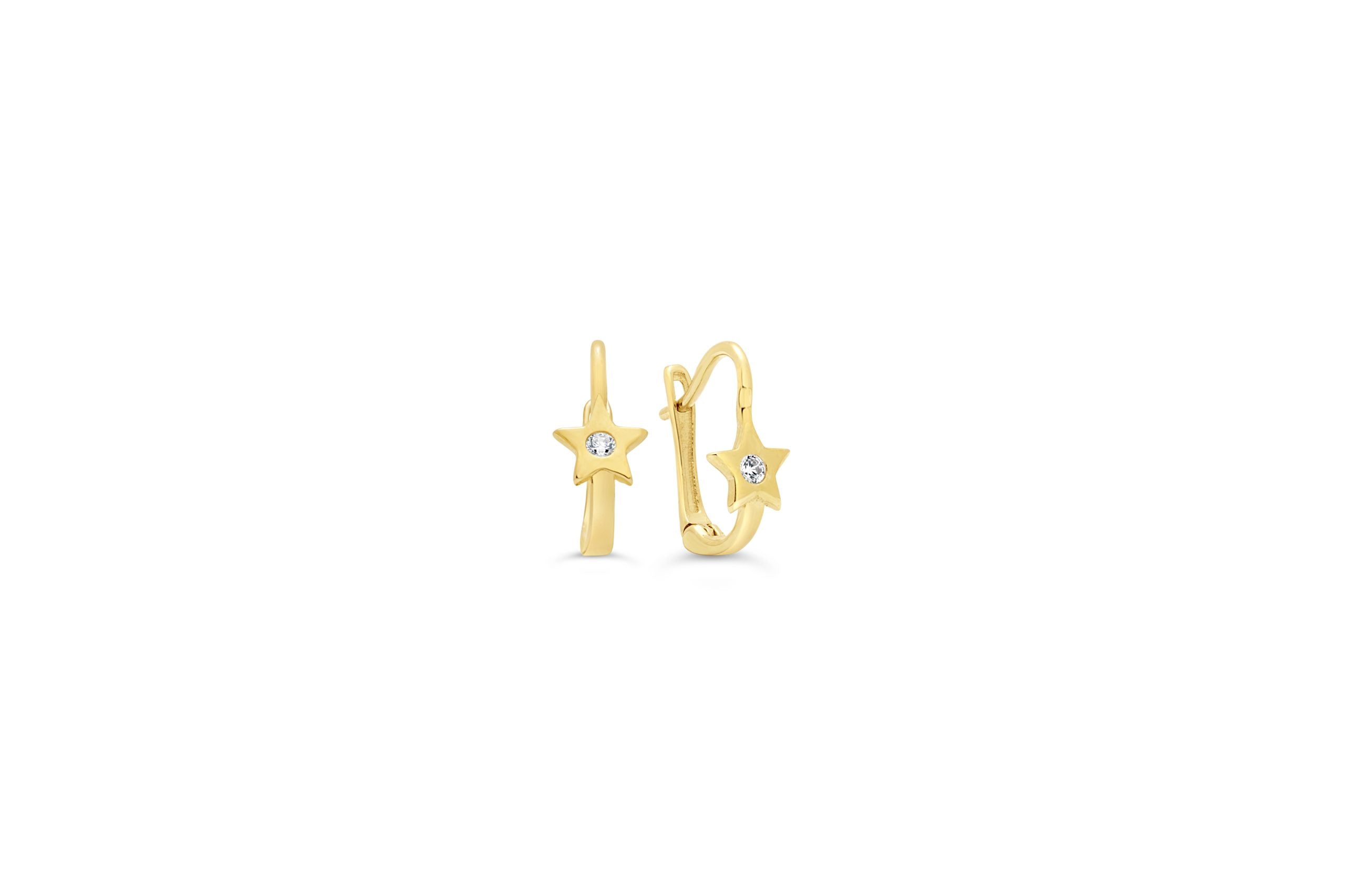 Baby Star Yellow Gold Earrings