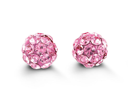 Baby Pink Firecracker Studs in Yellow Gold